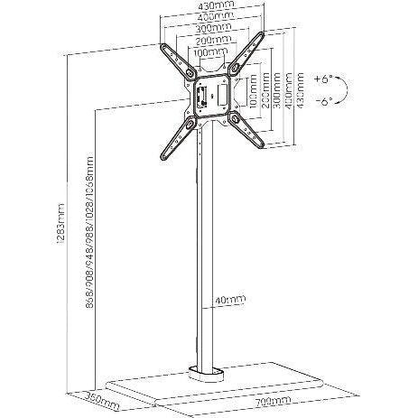 Mozi Monolith Floor Stand for 23"-55" Displays, White