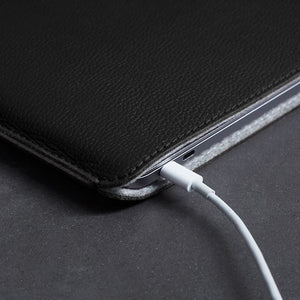 Woolnut Leather Sleeve for 13-inch MacBook Pro & Air, Black