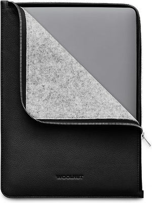 Woolnut Leather Folio Sleeve for 13/14" MacBook, Black