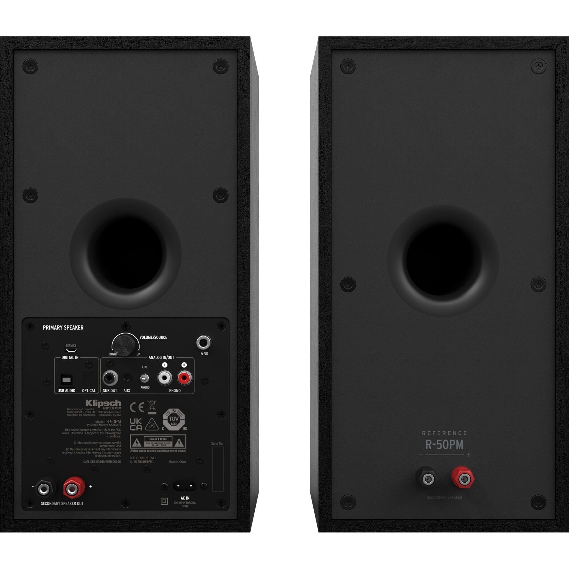 Klipsch R-50PM Active Speakers, Black