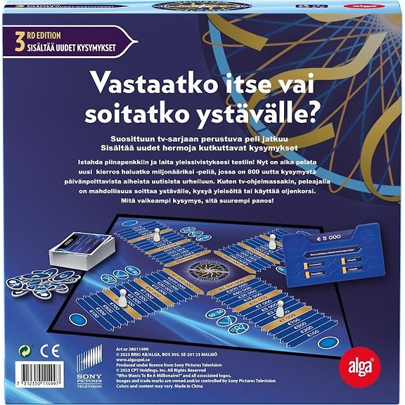 Alga Who Wants to Be a Millionaire board game, 3rd Edition in Finnish