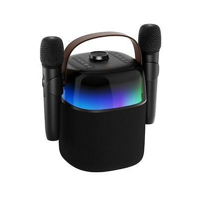 ProCaster Upbeat Karaoke Speaker With Two Microphones, Black