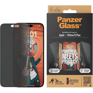 PanzerGlass Privacy Screen Protector Iphone 15, Black