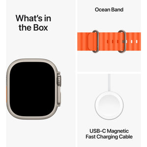 Apple Watch Ultra 2 GPS + Cellular 49 mm Titanium Case with Orange Ocean Band