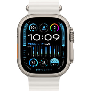 Apple Watch Ultra 2 GPS + Cellular 49mm Titanium Case and White Ocean Strap MREJ3