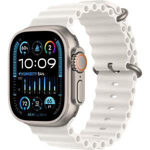 Apple Watch Ultra 2 GPS + Cellular 49mm Titanium Case and White Ocean Strap MREJ3