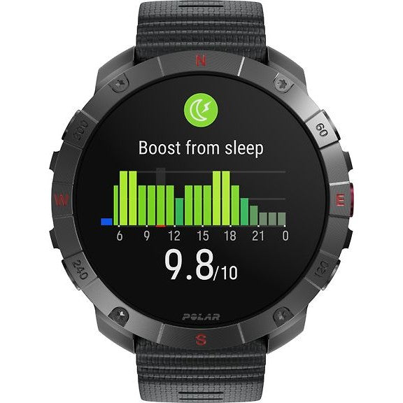Polar Grit X2 Pro Titan Sports Watch, Black Sport Band