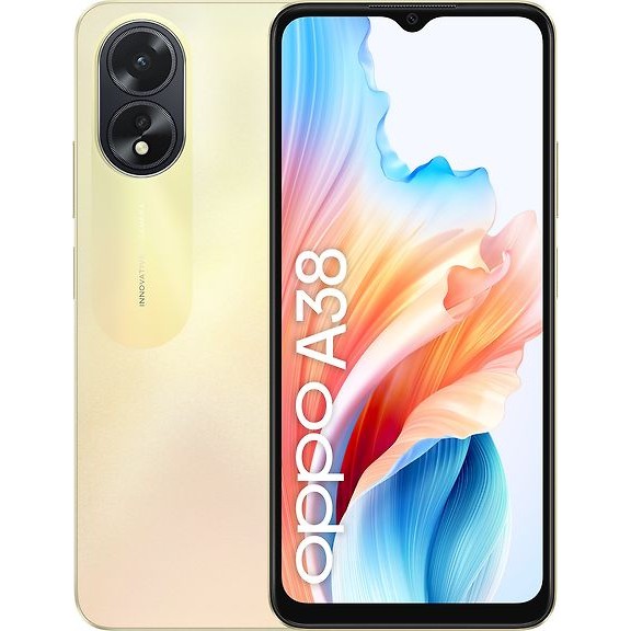 OPPO A38 Smartphone, 128/4 GB, Glowing Gold