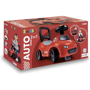 Smoby Kids 2-in-1 Ride-On Car, Red