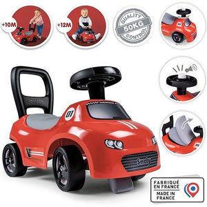 Smoby Kids 2-in-1 Ride-On Car, Red