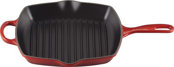 Le Creuset Signature fyrkantig gjutjärnsgrillpanna, 26 cm, cerise