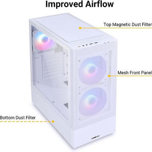 Lian Li LANCOOL 205 MESH C ATX Case with Window, White