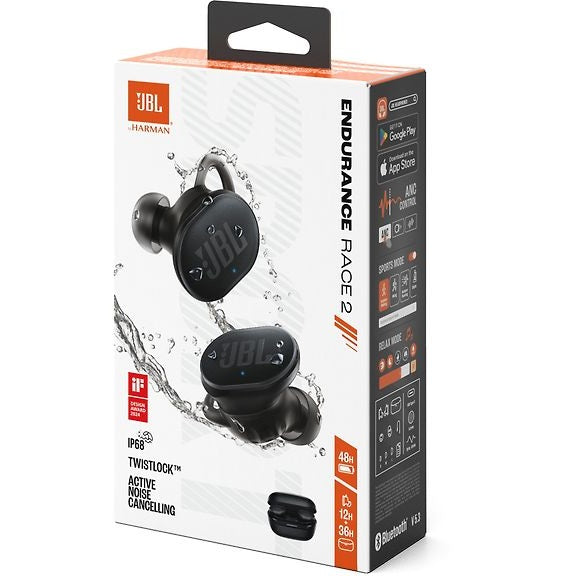JBL Endurance Race 2 In-Ear Headphones, Black