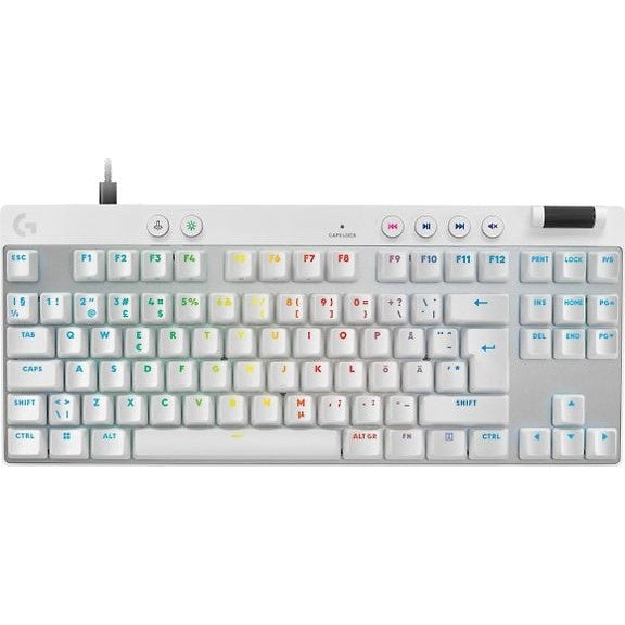 Logitech G Pro X TKL RAPID Wired Gaming Keyboard, White