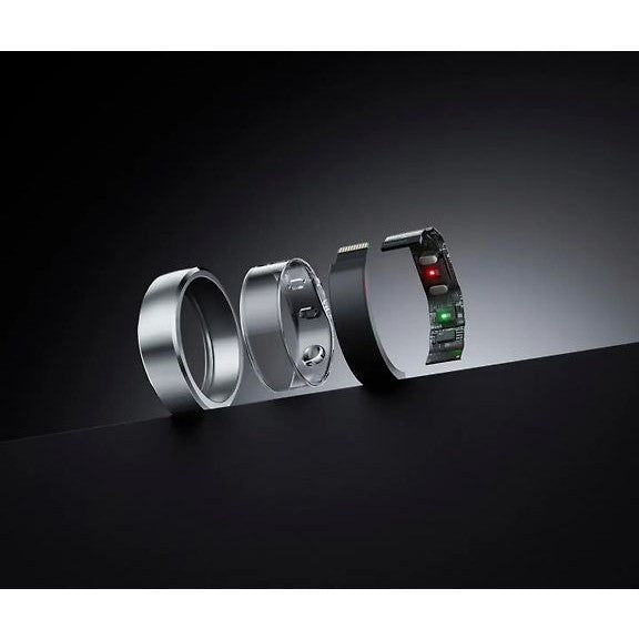 RingConn Gen 2 Smart Ring, Black, Size 9