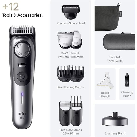 Braun Series 9 Beard Trimmer, BT9560, Chrome