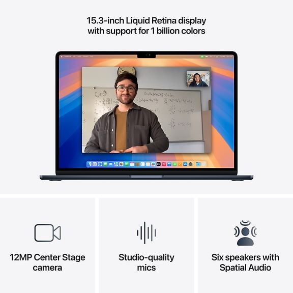 MacBook Air 15 Apple M4 16GB 256GB SSD, Midnight