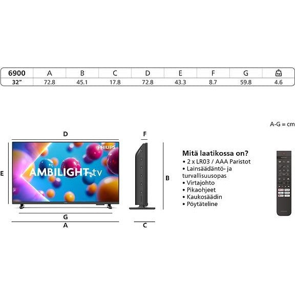 Philips 32" PFS6900 – Full HD LED Ambilight TV