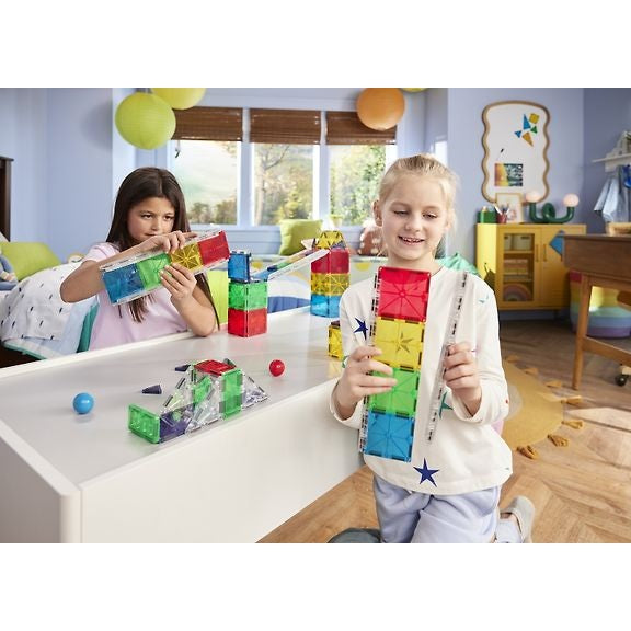 MAGNA-TILES® Rail Racer Deluxe Magnetic Marble Run, 90 pieces