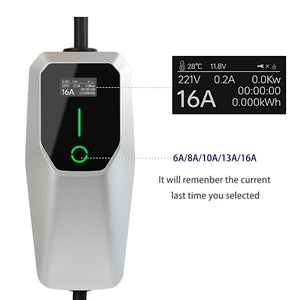 Type-2 Adjustable Electric Vehicle Charger 3.5 kW with Schuko Plug, 4m 6-16A