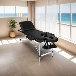 Tectake 3-Zone Massage Table with 5cm Pad and Aluminum Frame