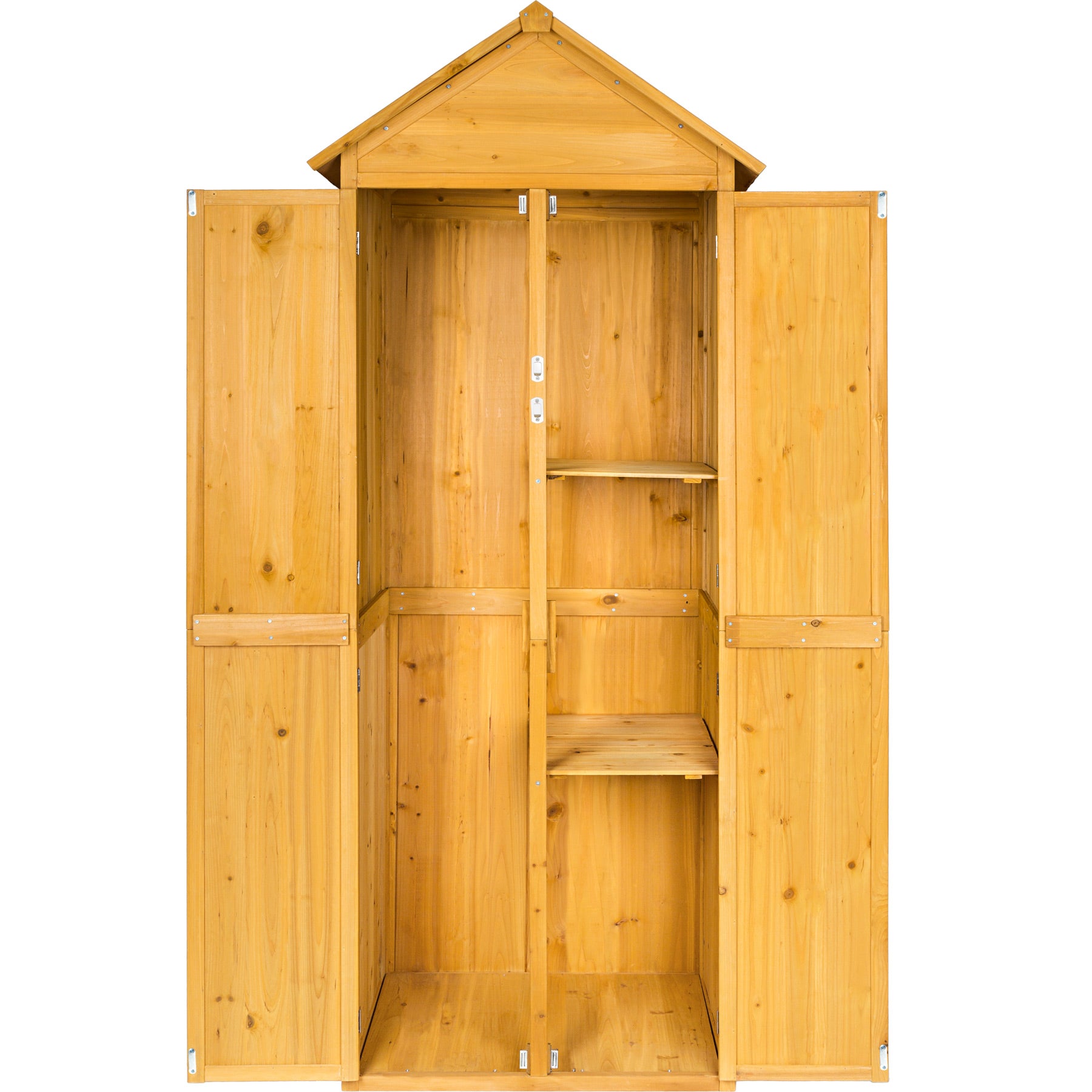 Garden storage shed with a pitched roof