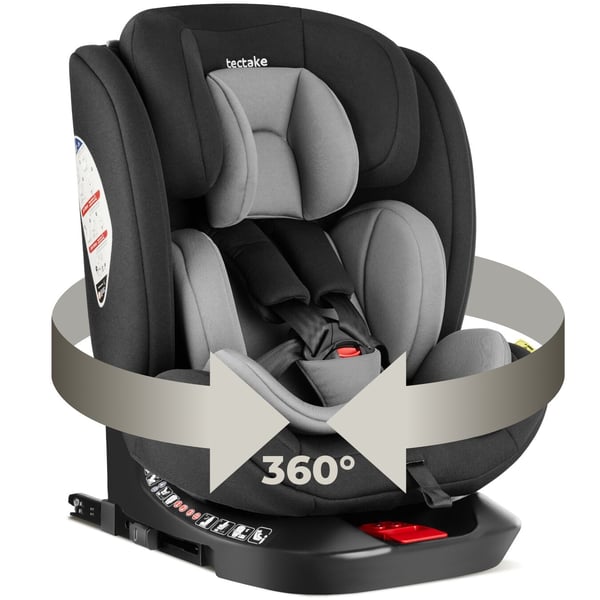 Rotatable Child Car Seat Linus, i-Size approved, ISOFIX , light grey/black