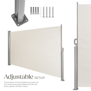 Garden Privacy Screen with retractable side awning and aluminium casing
