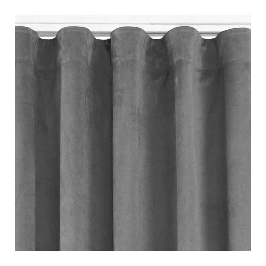 Homede Vila Velvet Curtain with Rod Pocket, Gray