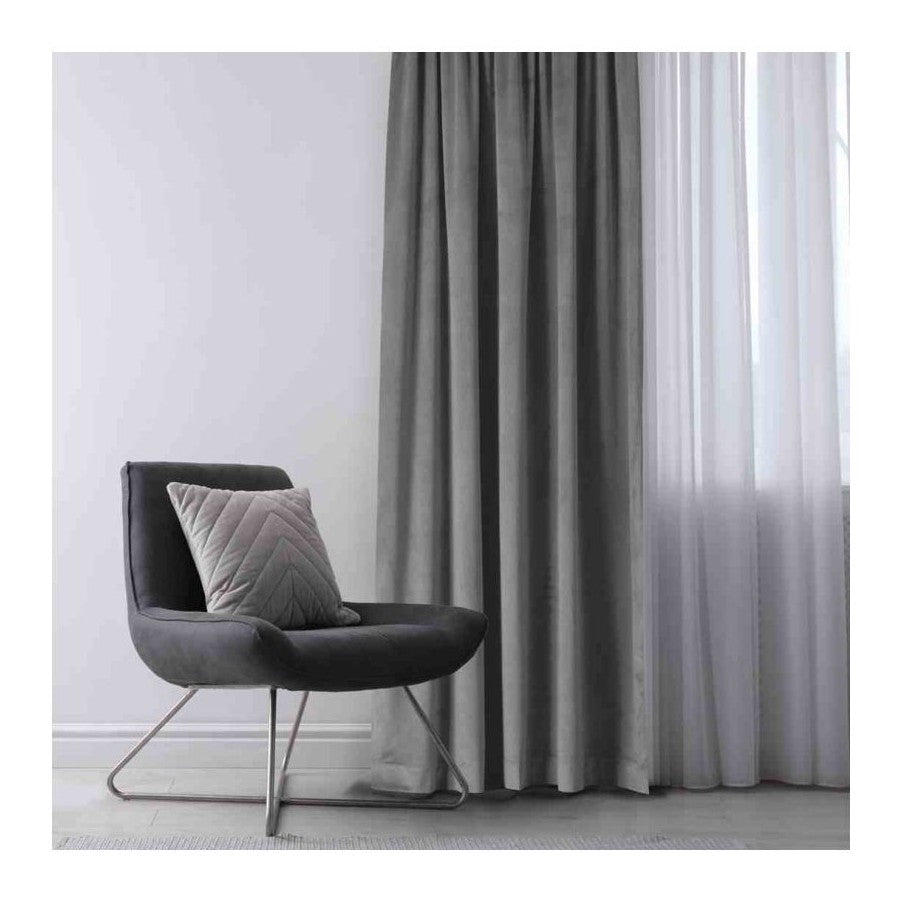 Homede Vila Velvet Curtain with Rod Pocket, Gray