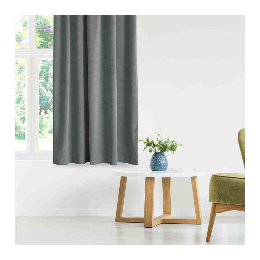 Homede Vila Velvet Curtain with Rod Pocket, Gray
