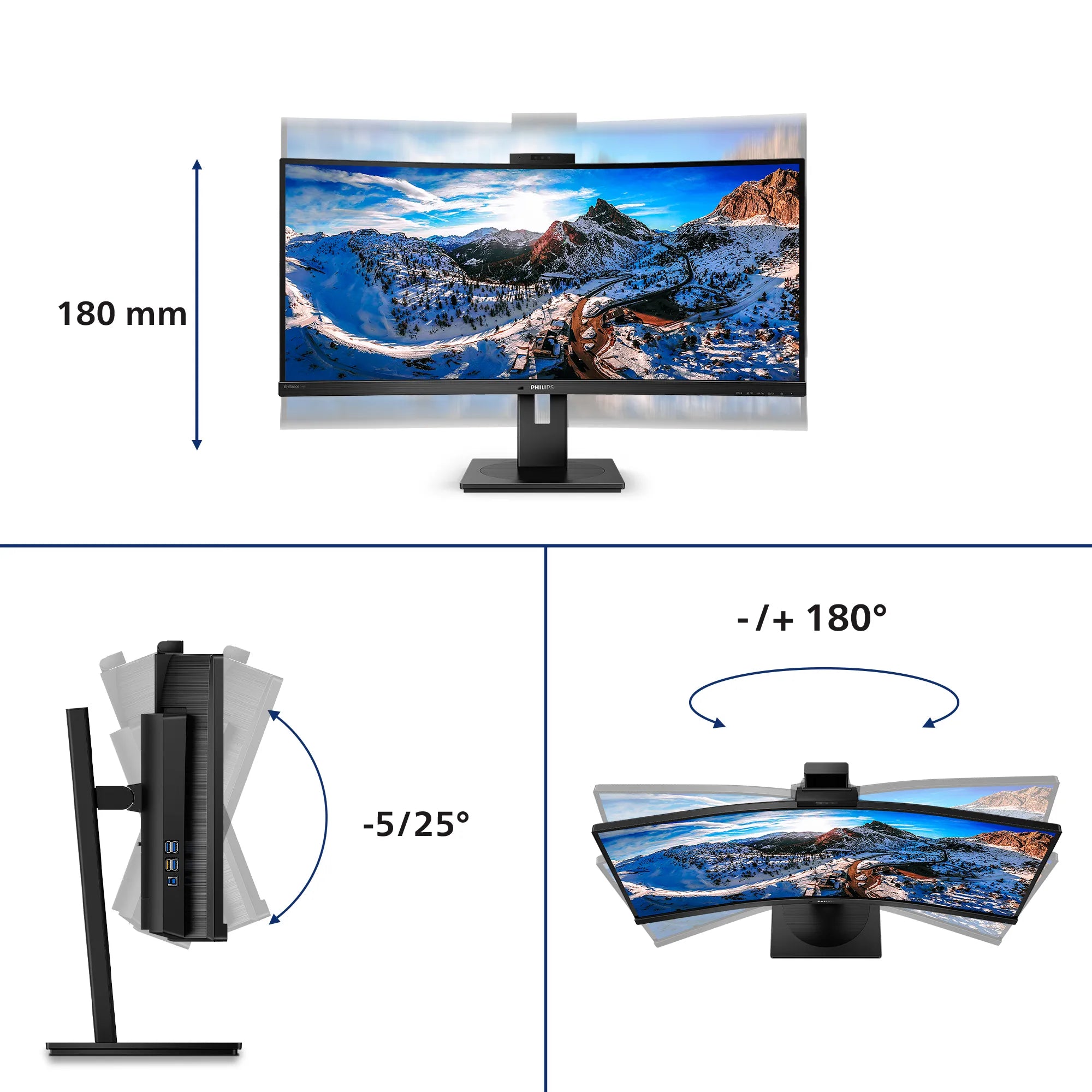 Philips P Line 346P1CRH 34" UWQHD Curved Monitor