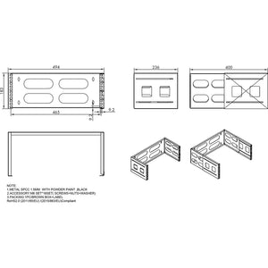 Prokord 19" Mount Bracket 4U Black