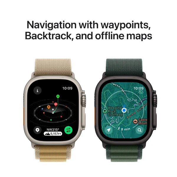 Apple Watch Ultra 2 GPS + Cellular 49 mm, Black Titanium Case with Dark Green Alpine Loop