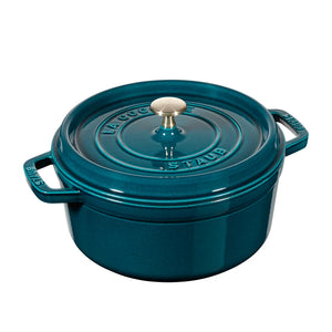 Staub Round Cocotte 24 cm , 3.8 L , Majolique La Mer. For all hob types