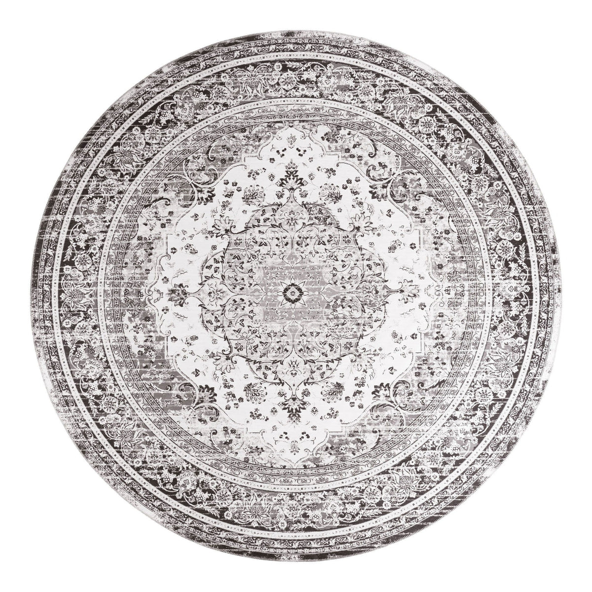 Havana Round Rug Ø 200 cm Black/White