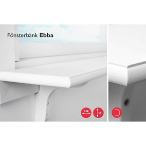 Lundbergs Ebba White Windowsill 19x160x1400mm