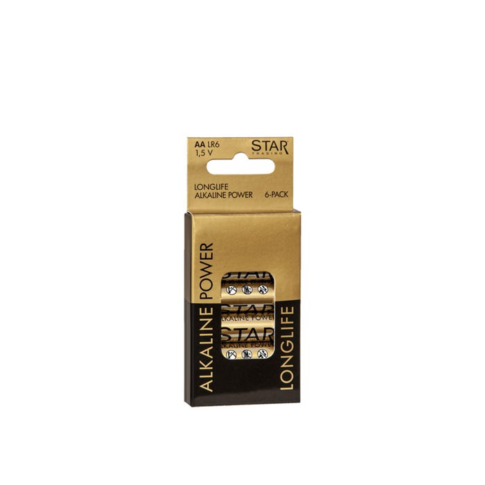 AA 1.5V Alkaline Batteries, 6-Pack