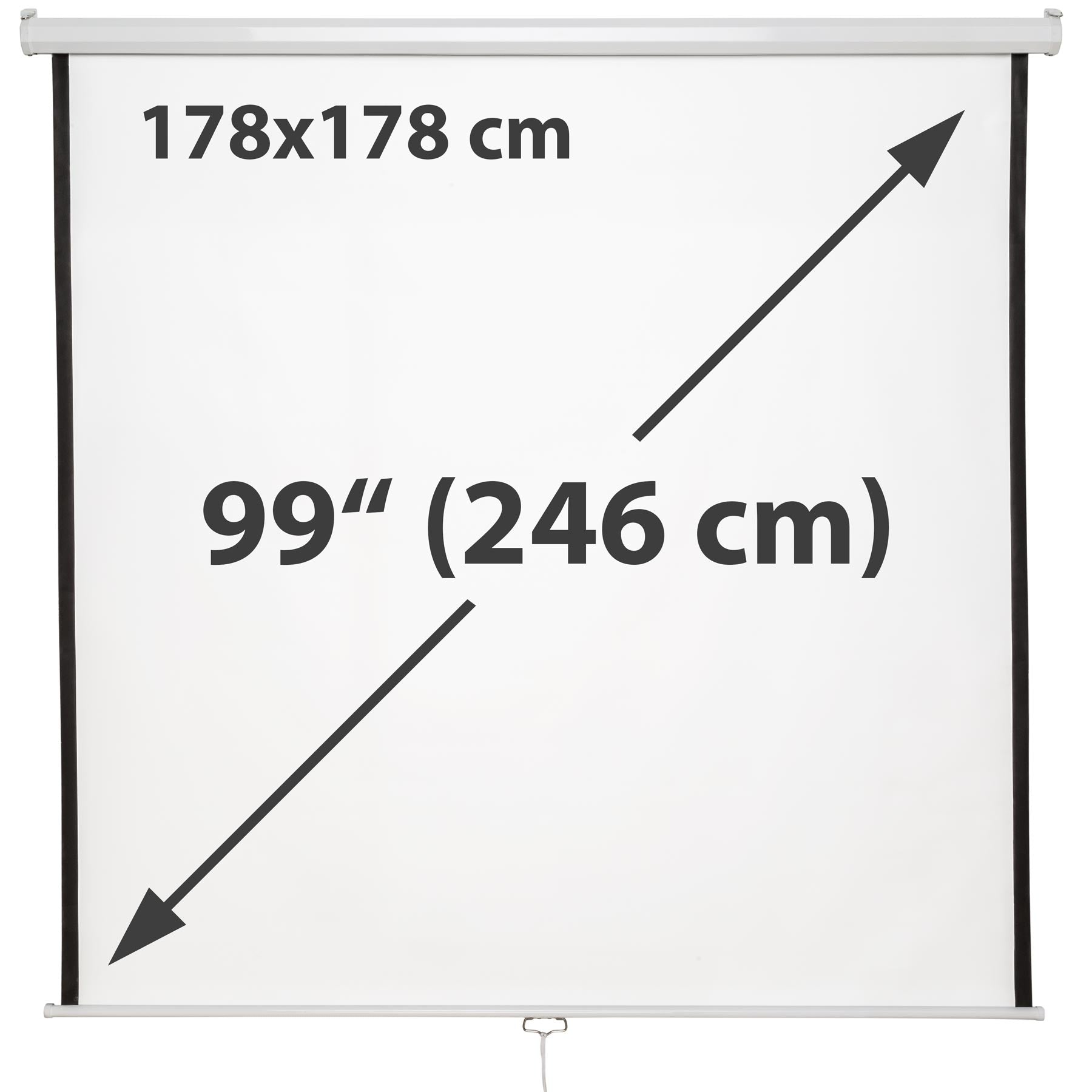 Projector Screen - retractable, wall & ceiling mounted, HD optimised, 2-layers