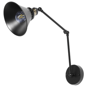 Beliani Narva Set of 2 Wall Lamps, Black Metal