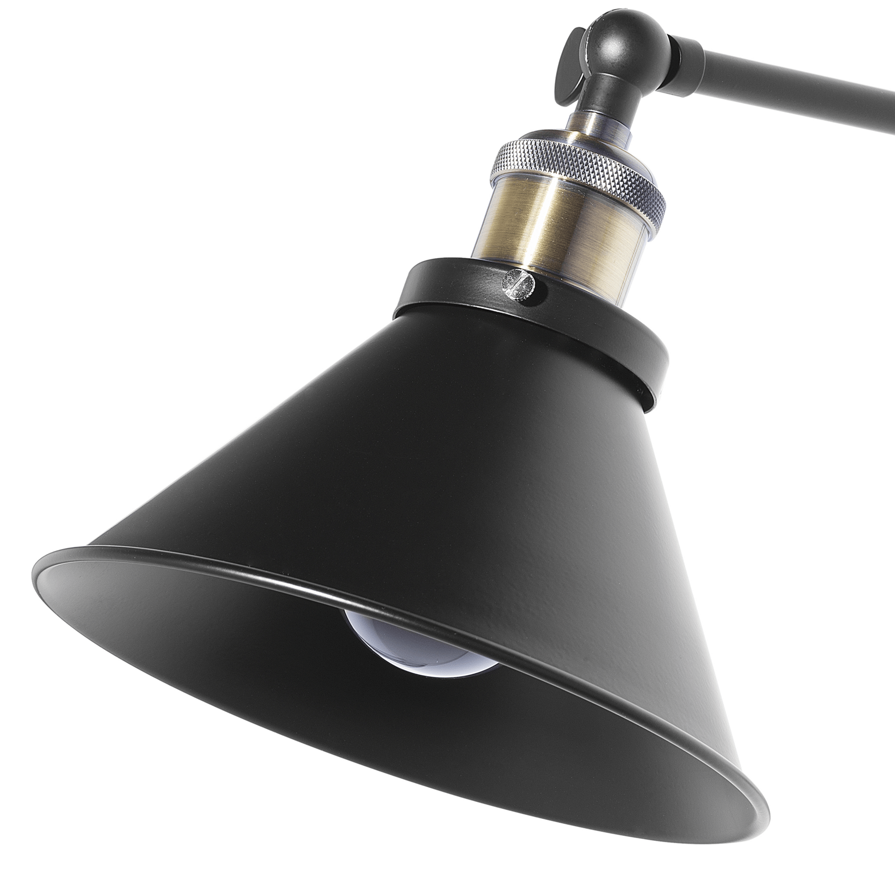 Beliani Narva Set of 2 Wall Lamps, Black Metal