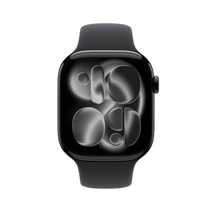 Apple Watch Series 11 GPS 46 mm Jet Black Aluminium Case with Black Sport Band - M/L