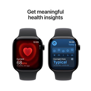 Apple Watch Series 11 GPS 46 mm Jet Black Aluminium Case with Black Sport Band - M/L