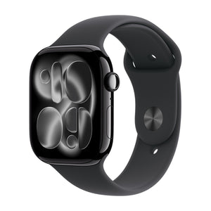 Apple Watch Series 11 GPS 46 mm Jet Black Aluminium Case with Black Sport Band - M/L