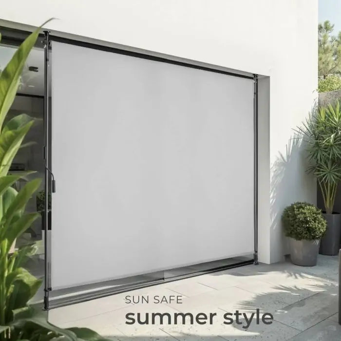 Tectake Retractable Awning Taija 200 x 310 cm, Light Grey