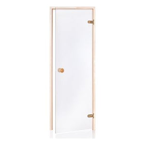 Sauna Door SCAN 7X19 Clear Glass/Aspen