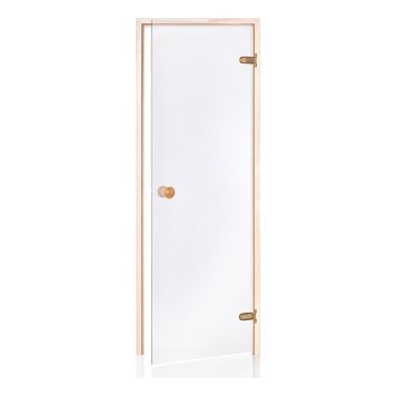 Sauna Door SCAN 7X19 Clear Glass/Aspen
