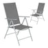 Tectake Marcellino Foldable Garden Chair, Silver 2-pack