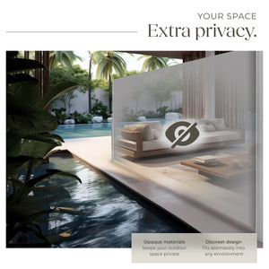 Garden Privacy Screen with retractable side awning and aluminium casing