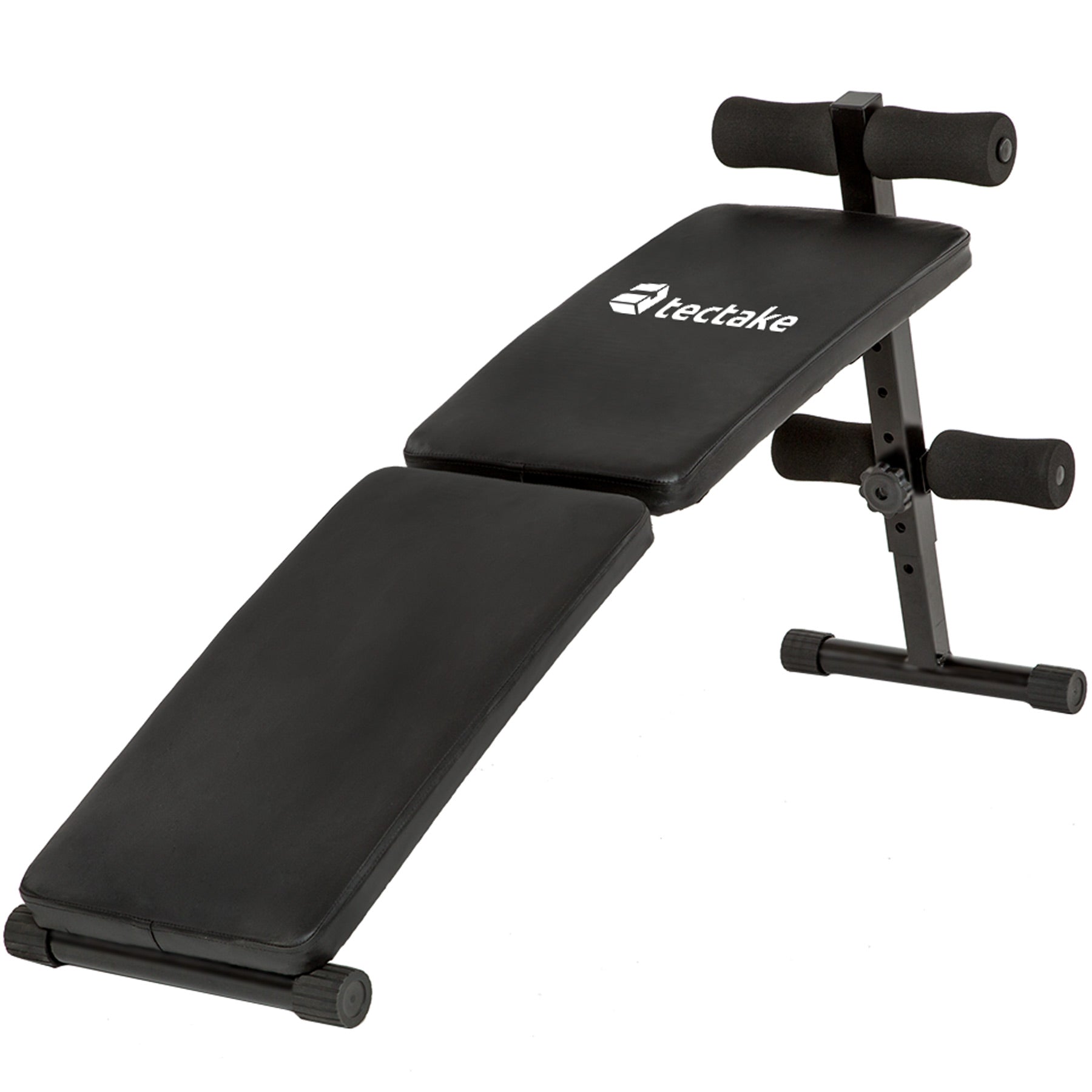 Sit-Up Bench - 4 positions, padded leg brace, foldable, faux leather & non-slip feet